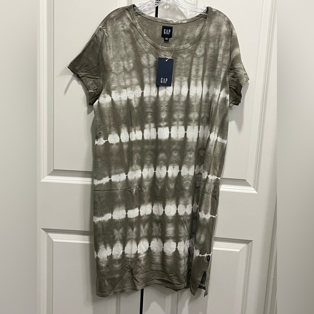 NWT GAP Tunic Dress Olive Green Tie Dye Size XXL Cotton Vacation Pool Travel